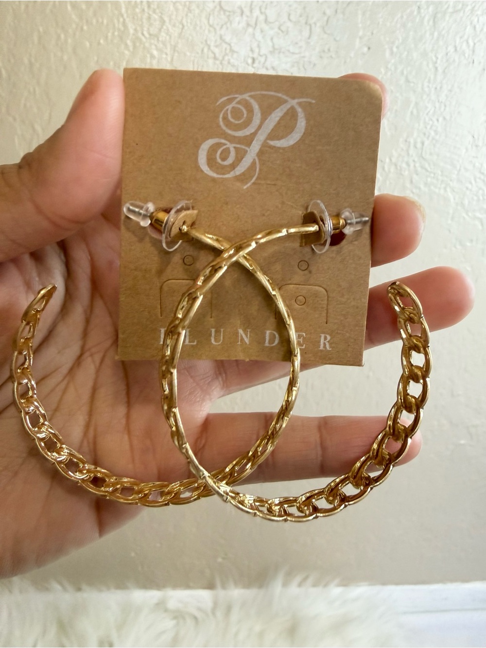 Plunder Gold Chain-Link Hoop Earrings - Picture 2 of 4